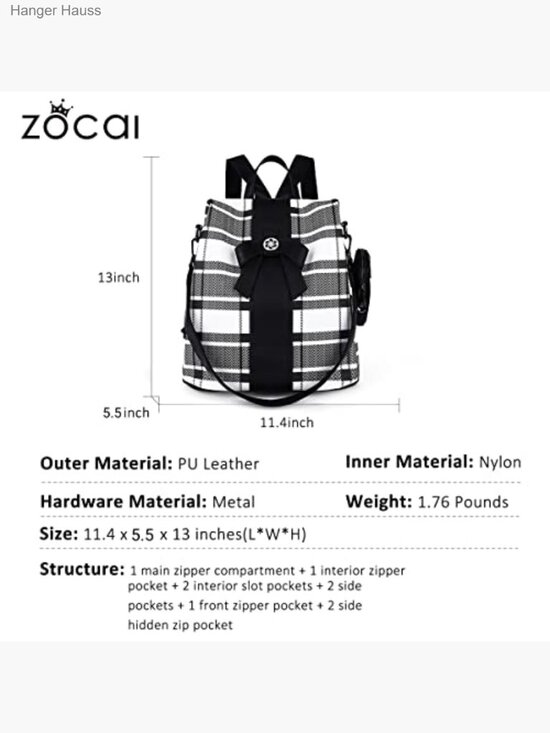 Vegan Leather Fashion Backpack Purse Anti-Theft Shoulder Bag Daypack main image 4